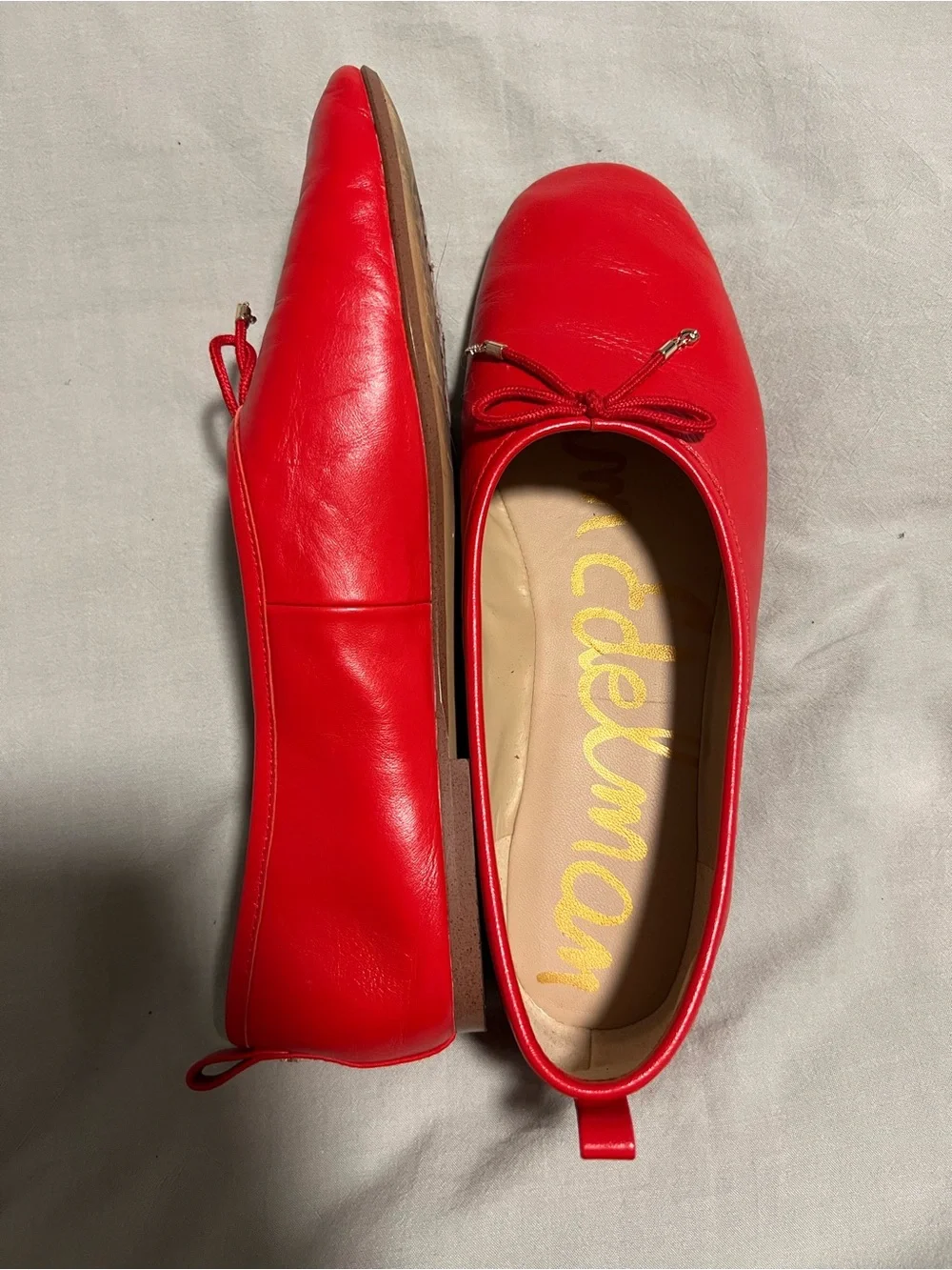 Sam Edelman Meadow Leather Ballet Flats Red Size 9 - Picture 2 of 4
